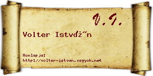 Volter István névjegykártya